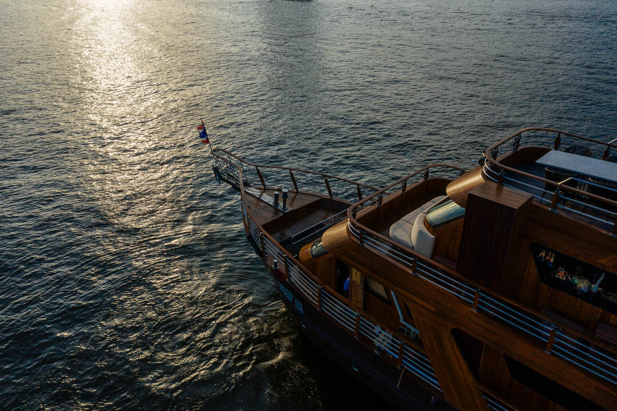 aerial drone photography Bangkok luxury cruise Pruek