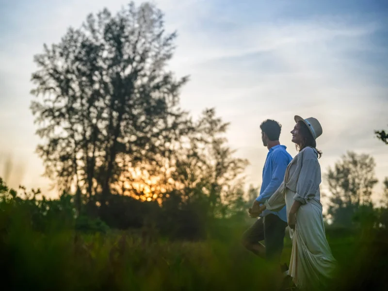 Walking in the JW Garden at W Marriott Khao Lak