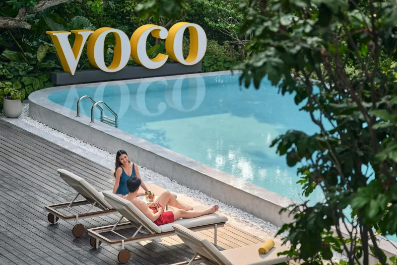 Hotel photographer Bangkok — poolside lifestyle shoot at voco Surawong
